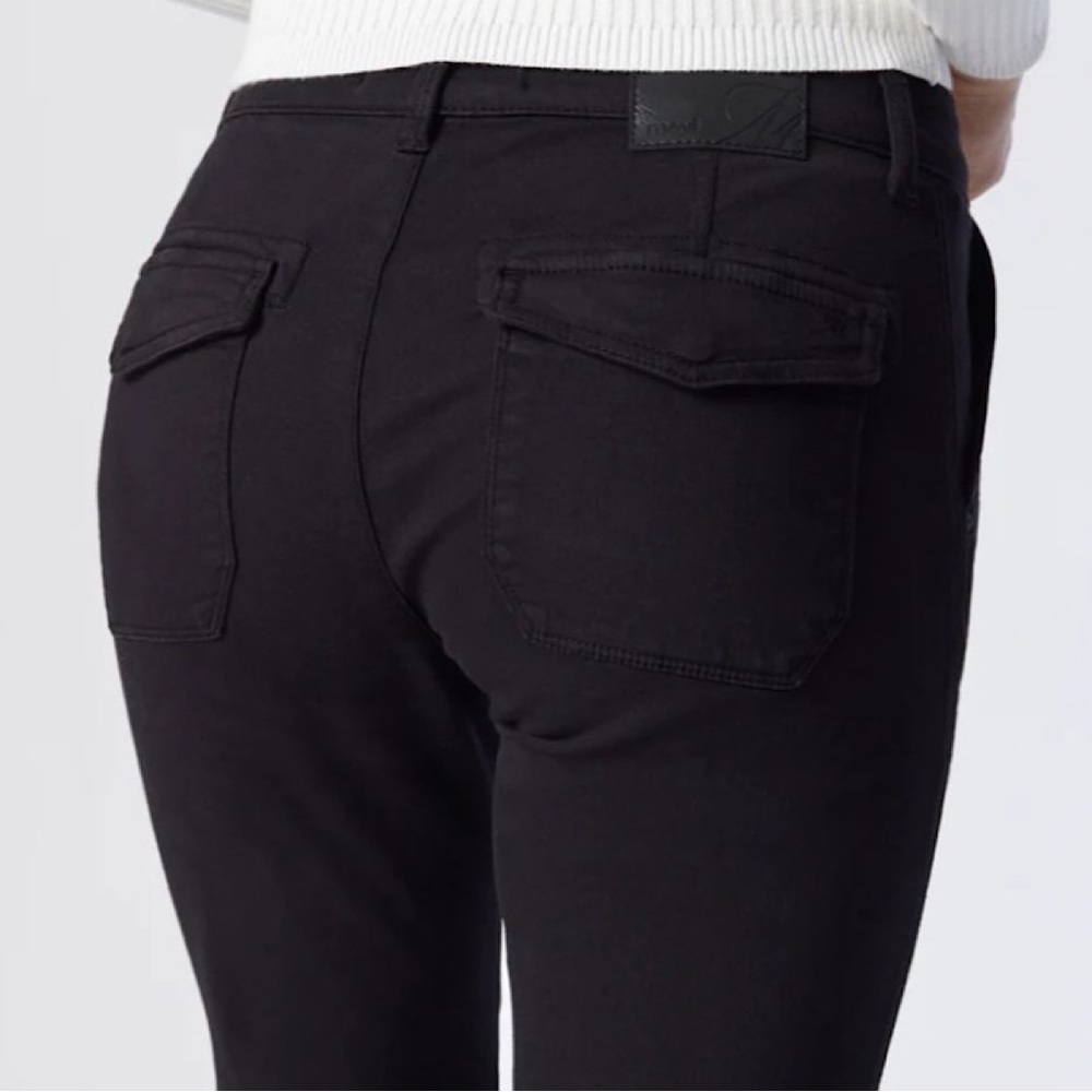 Mavi Ivy Slim Cargo Mid Rise Pant, Black - Size 24 - Picture 6 of 11